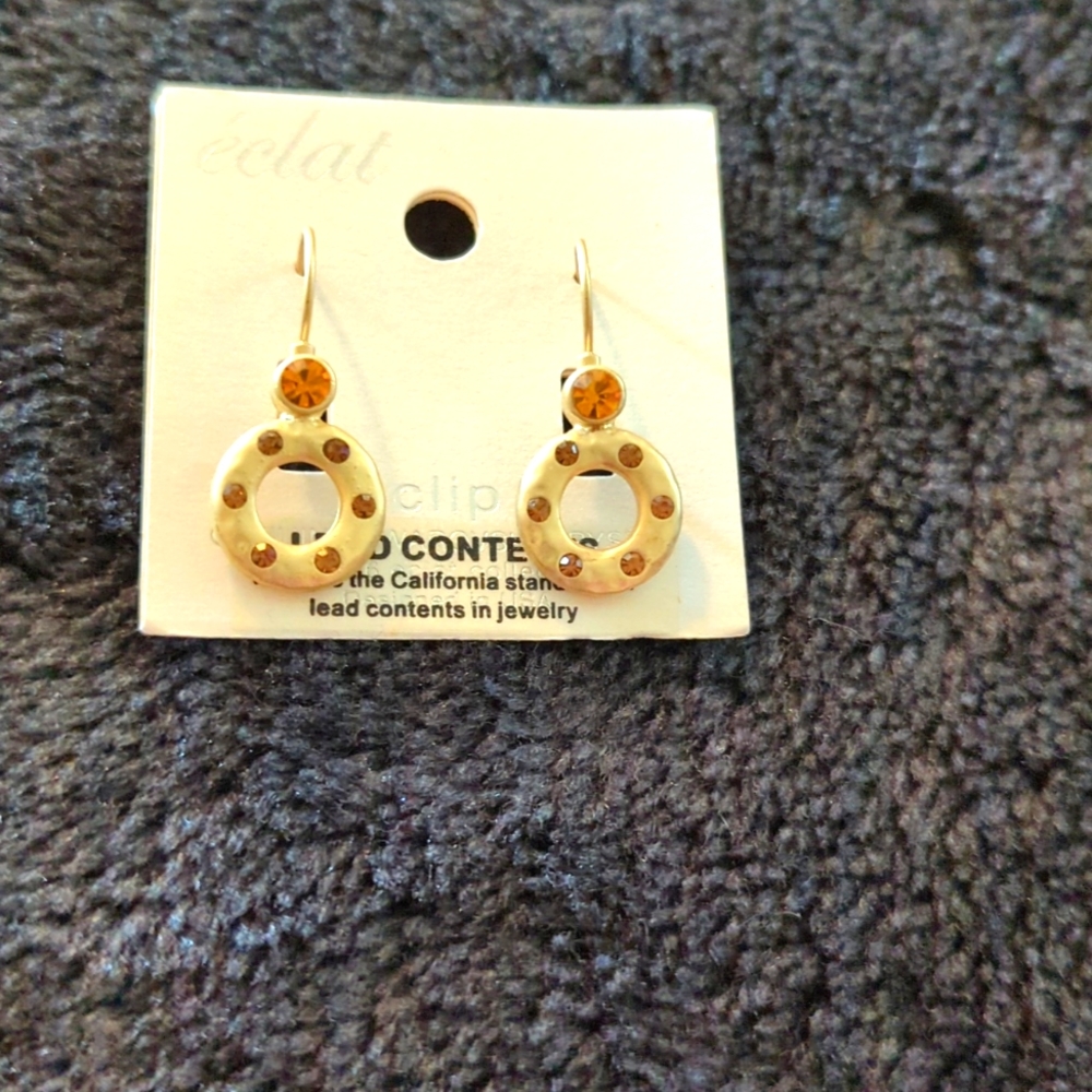 ECLAT Pierced Earrings. Yellow Stone Sale